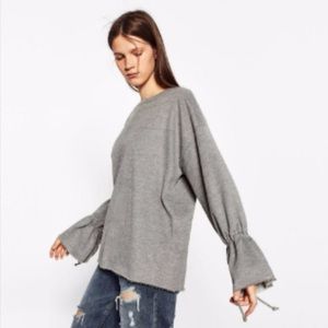 Zara Knit Sweater with Sleeve Ties